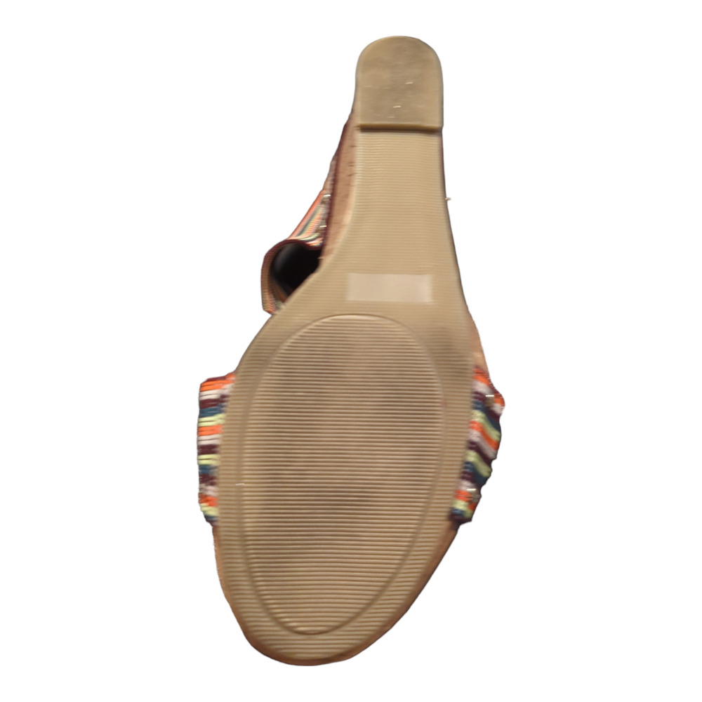 STEVE MADDEN GIRL Fabric Criss Cross Cork Heel Wedge Platform Sz 10 - Picture 9 of 12